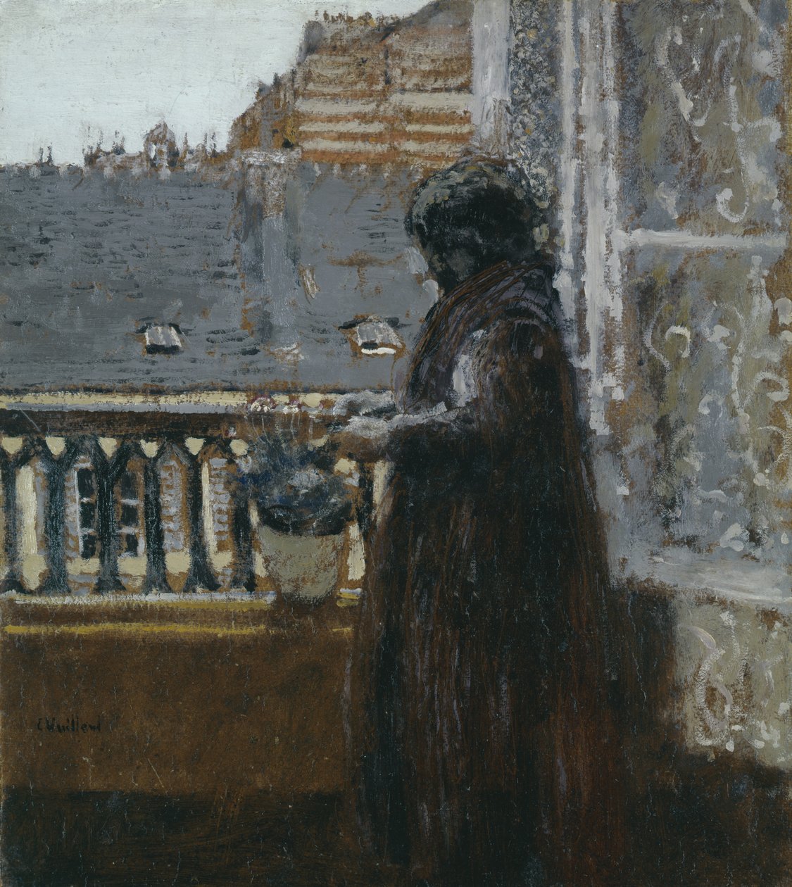 Madame Vuillard på hendes balkon, ca. 1899 (panel) af Edouard Vuillard