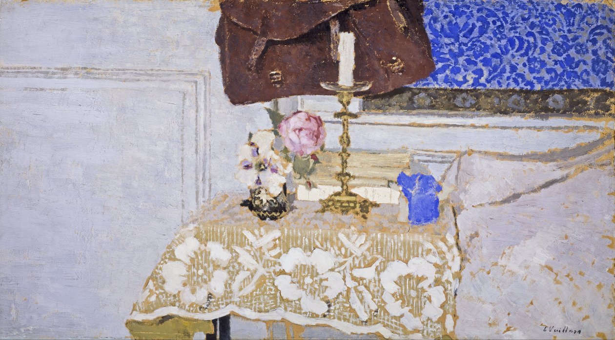 Stilleben med lysestage (lysestagen) af Edouard Vuillard