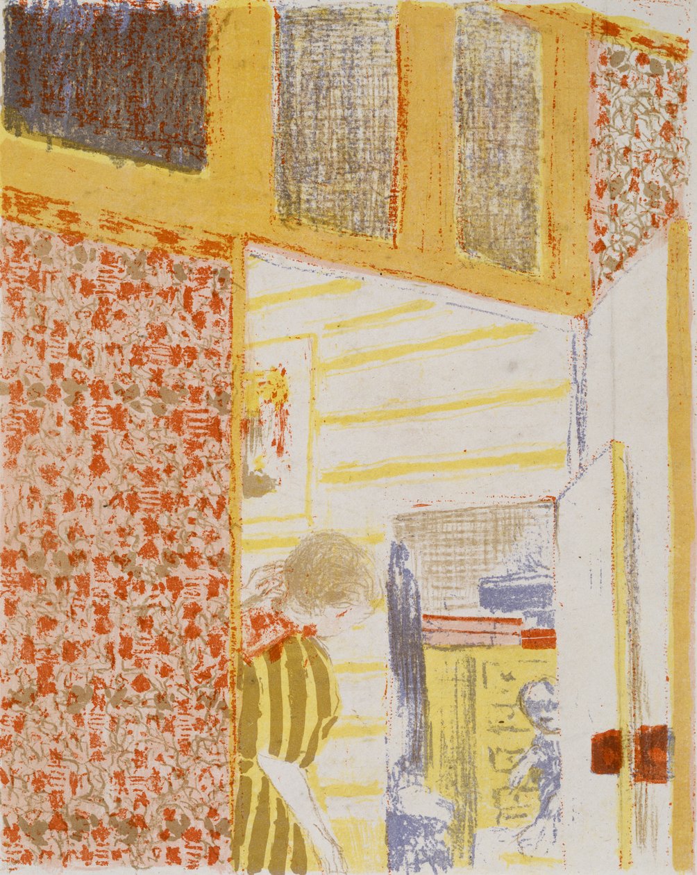 Rose-tonet interiør III, 1899 (litografi i farver) af Edouard Vuillard