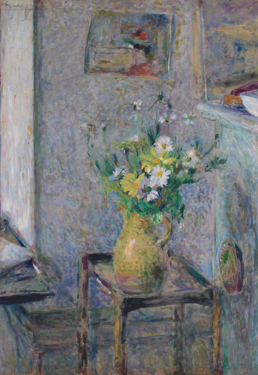 Vase af stentøj med blomster af Edouard Vuillard