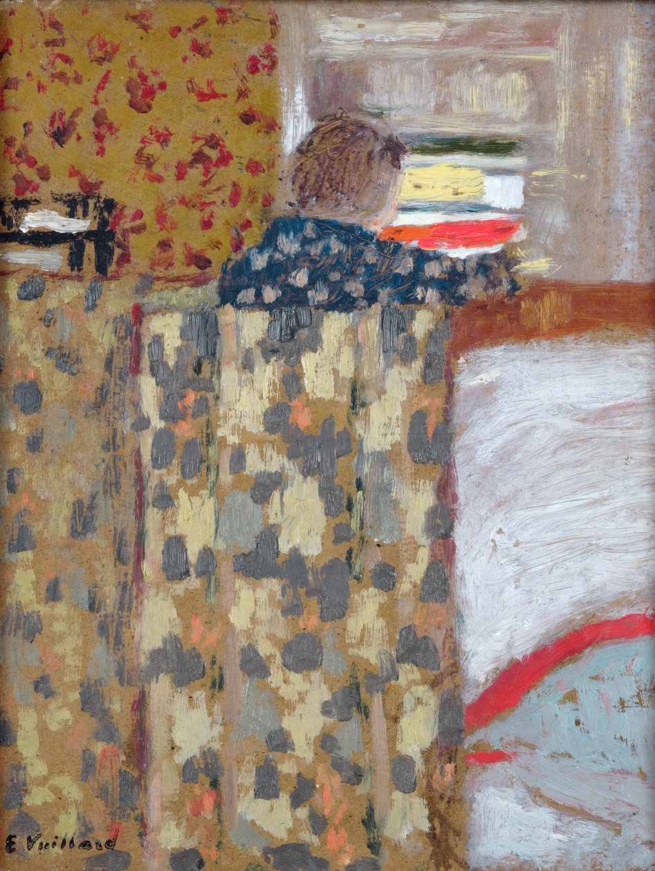 Linnedskabet, ca. 1893-95 (olie på kort) af Edouard Vuillard