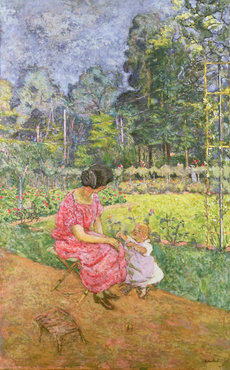Kvinde og barn i en have 88. Kvinde og barn i haven; af Edouard Vuillard