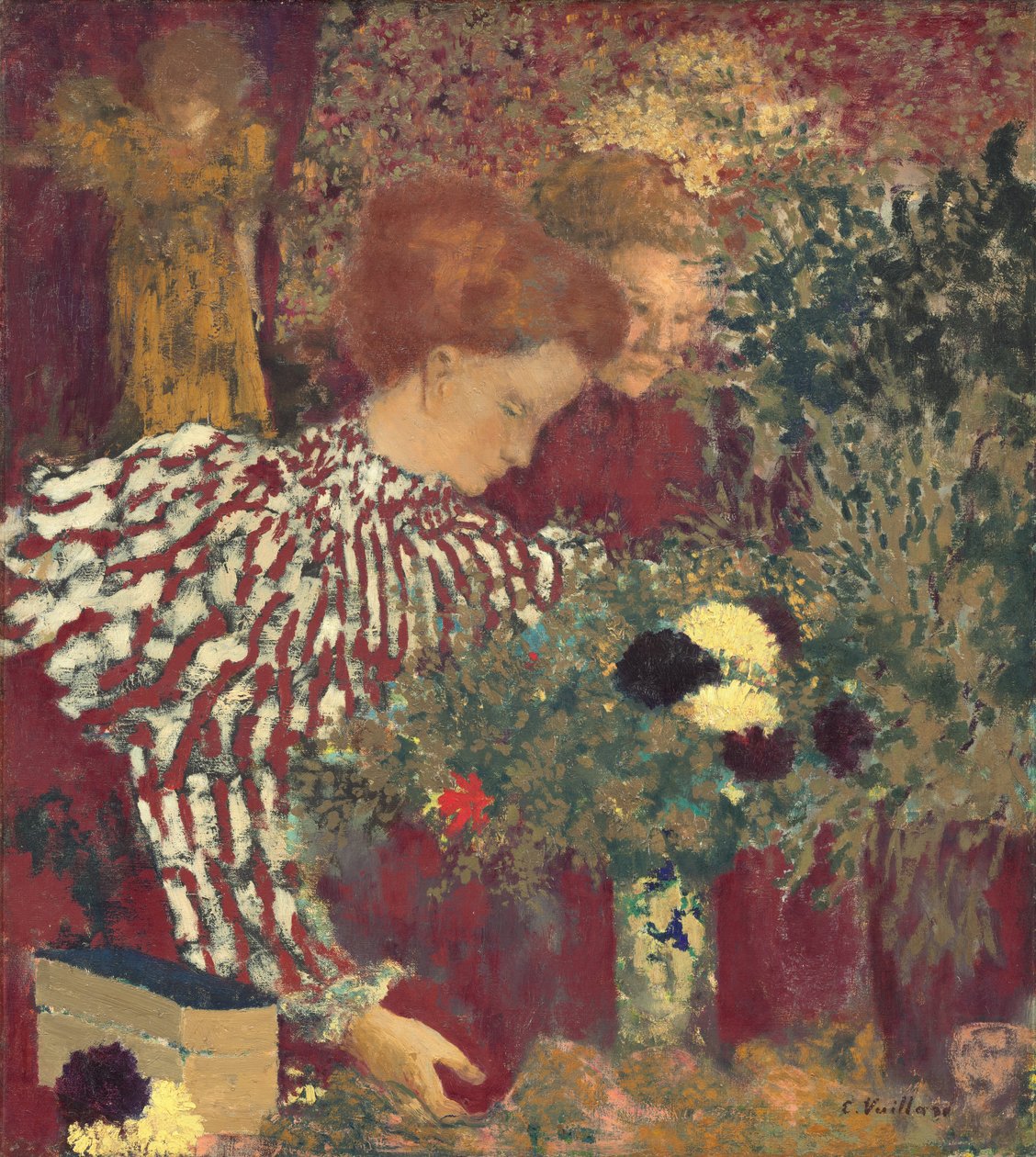 Kvinde i en stribet kjole af Edouard Vuillard