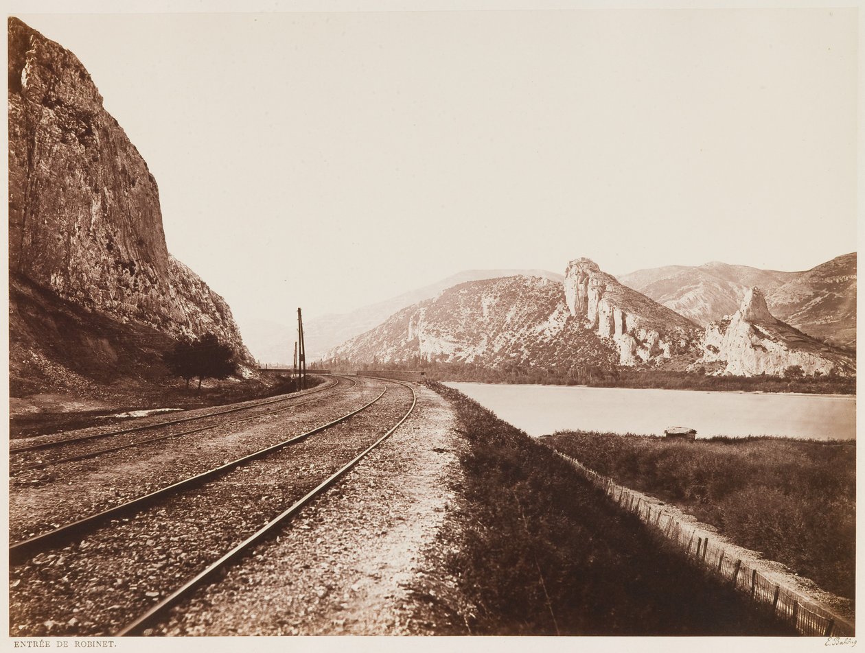 Tilkørsel til bjergpasset ved Donzère, fra albummet "The Northern Railway from Paris to Lyon and the Mediterranean", ca. 1861 (albumenprint) af Edouard Denis Baldus