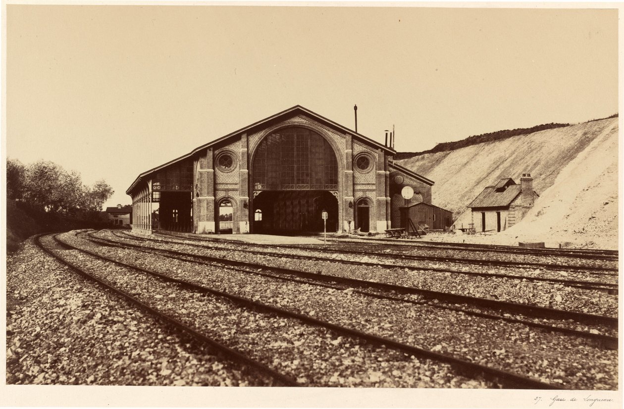 Longueau jernbanestation,1855 (foto) af Edouard Denis Baldus