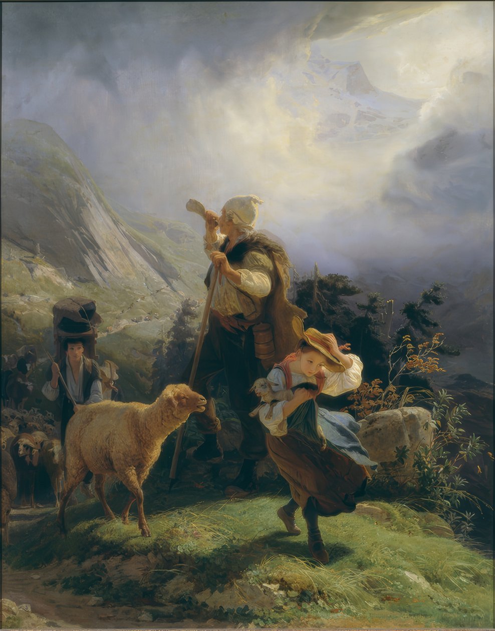 På vej hjem fra bjergene af Édouard-Henri Girardet