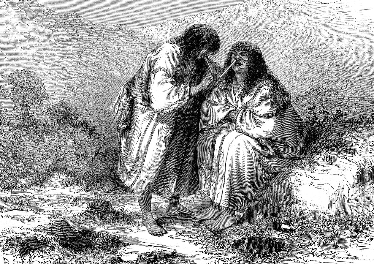 Indiske tobaksskåle, PERU i 1864 af Edouard (after) Riou