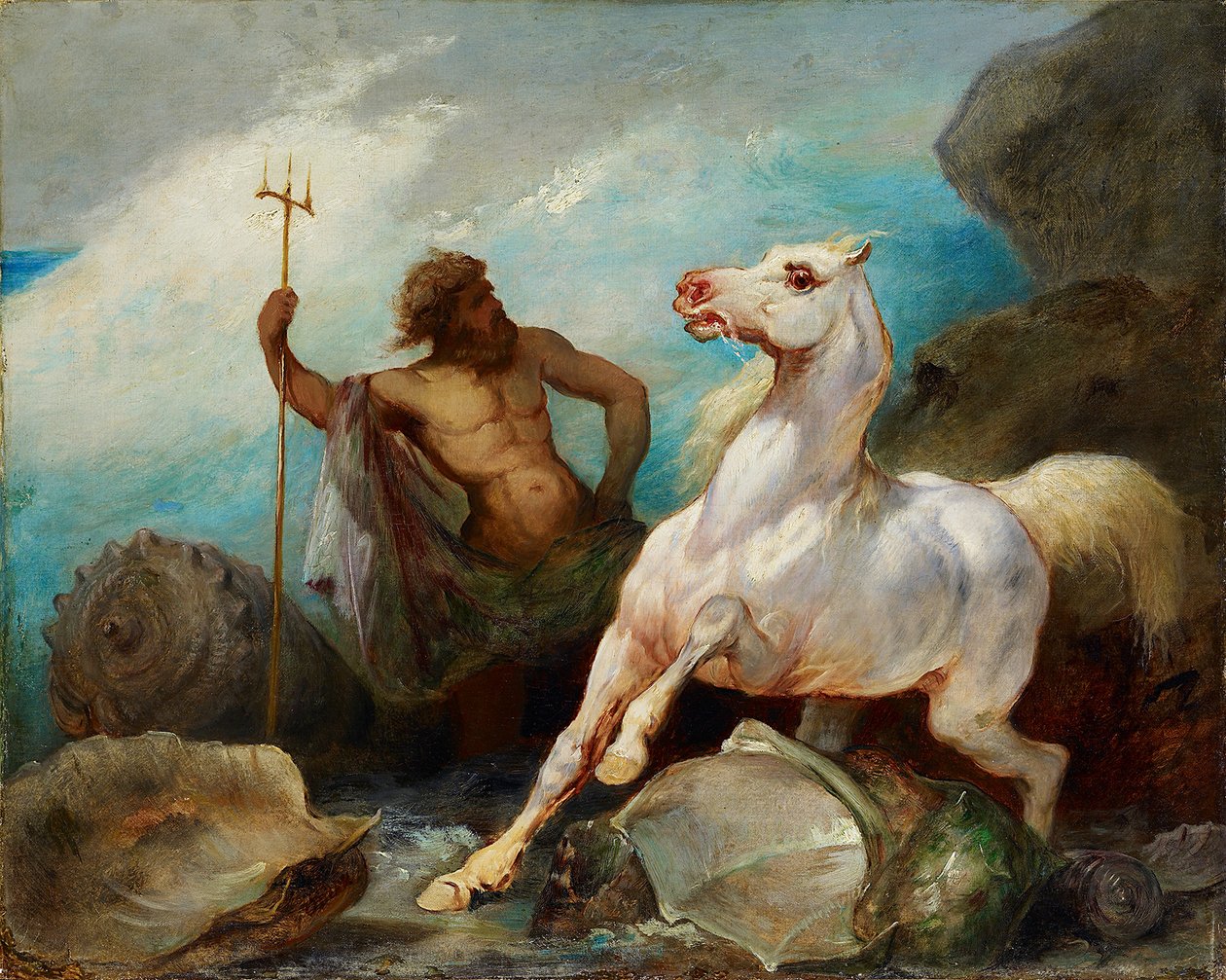 Neptun skaber hesten, ca 1845 af Édouard Alexandre Odier