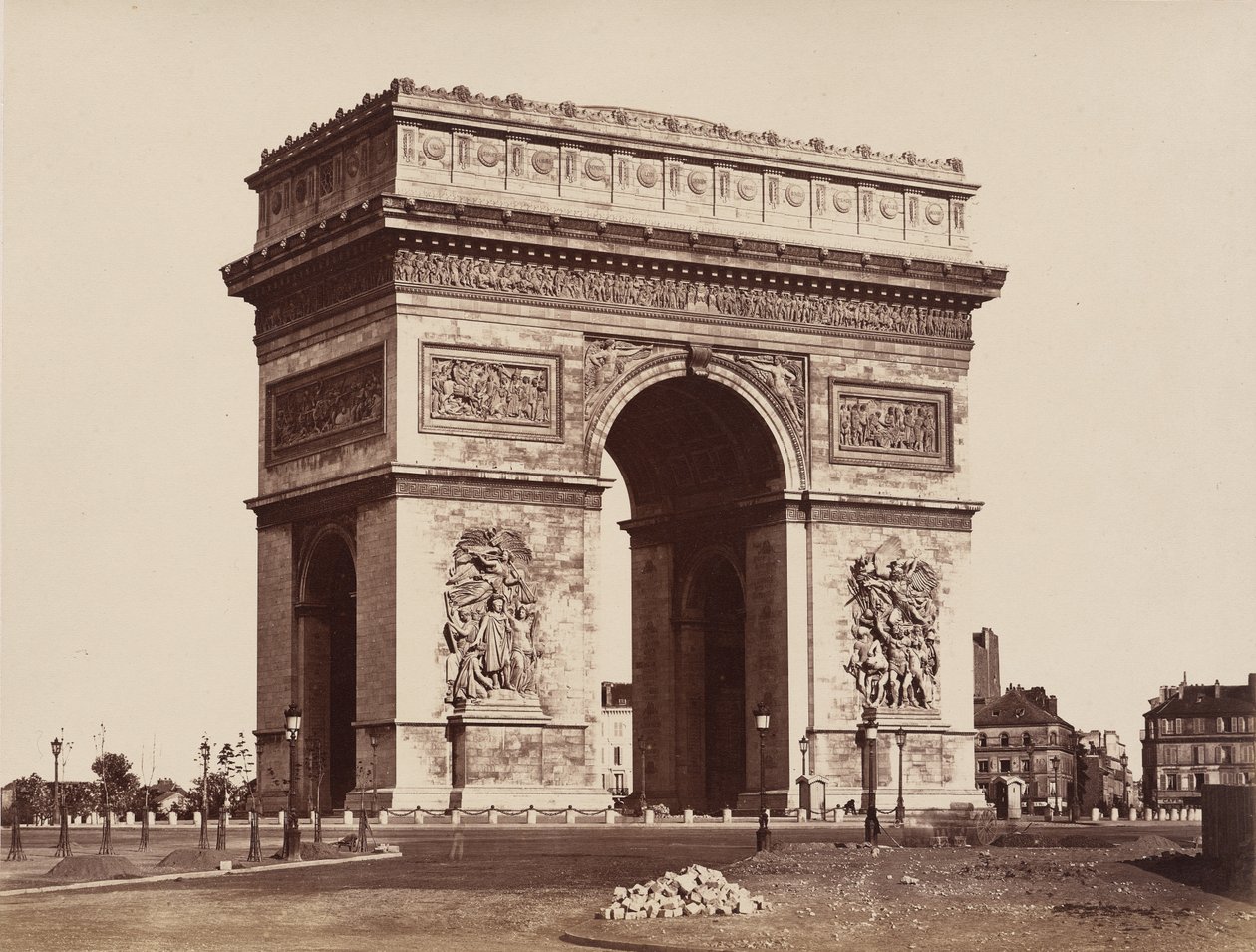 Triumfbuen ved Étoile, Paris af Édouard Baldus