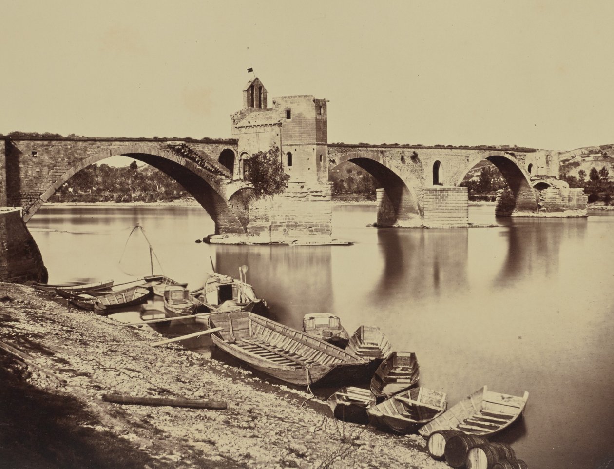 Avignon. Pont Saint-Bénézet af Édouard Baldus