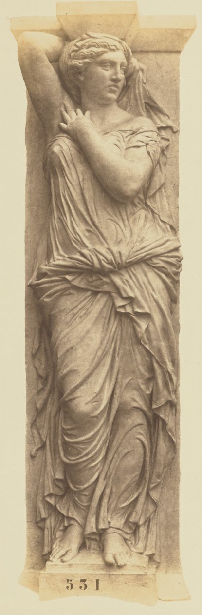 [Karyatide af Jules Cavelier, udsmykning af Louvre, Paris]. af Édouard Baldus