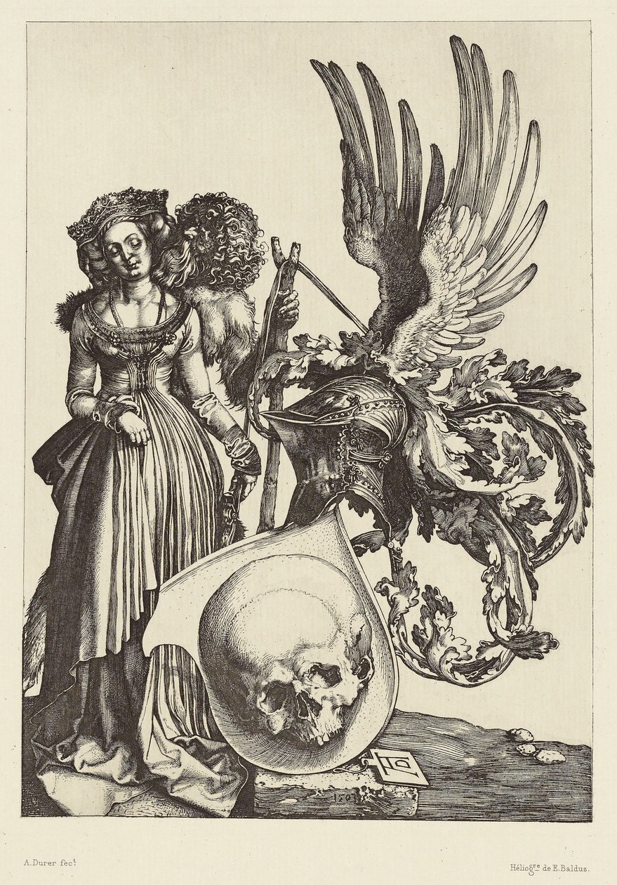 [Våbenskjold med kranium af Albrecht Dürer]. af Édouard Baldus
