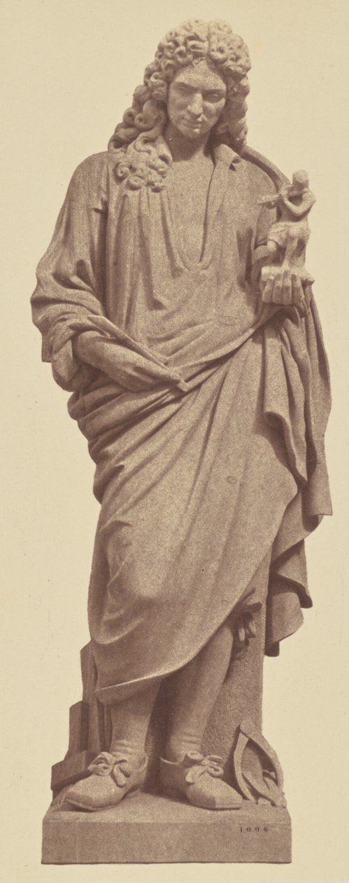 ["Coysevox", statue af Jules Droz, udsmykning af Louvre, Paris]. af Édouard Baldus