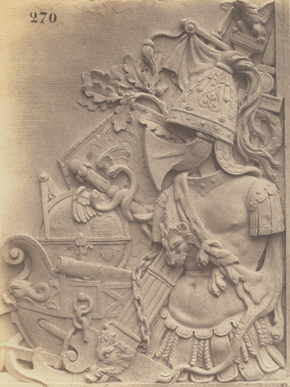 [Dekorativt element af Emile Knecht, udsmykning af Louvre, Paris]. af Édouard Baldus
