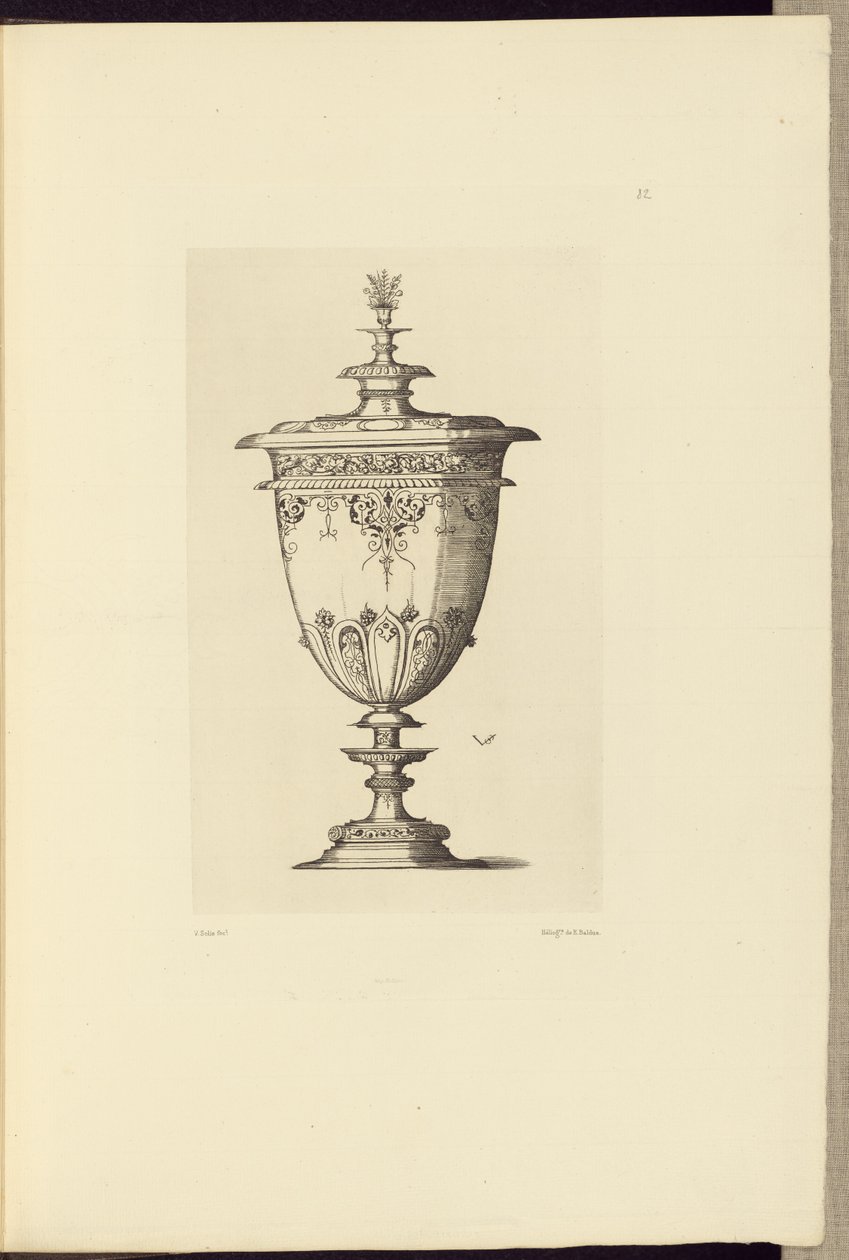 [Design til en vase af Virgil Solis]. af Édouard Baldus