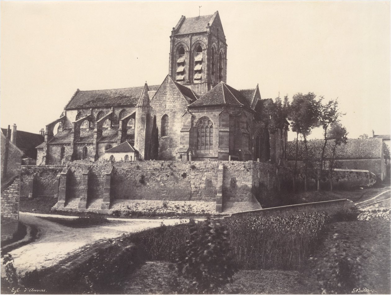 Kirken i Auvers af Édouard Baldus