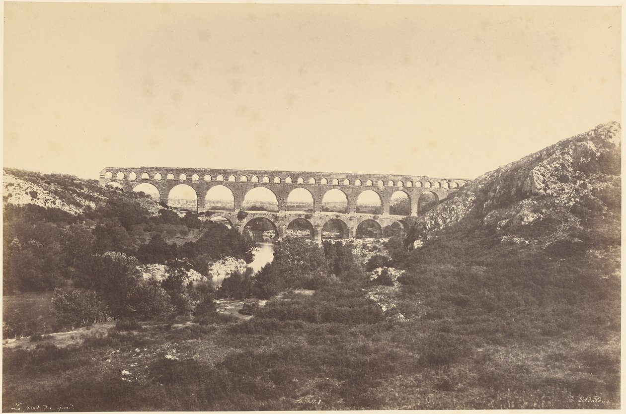 Pont du Gard af Édouard Baldus