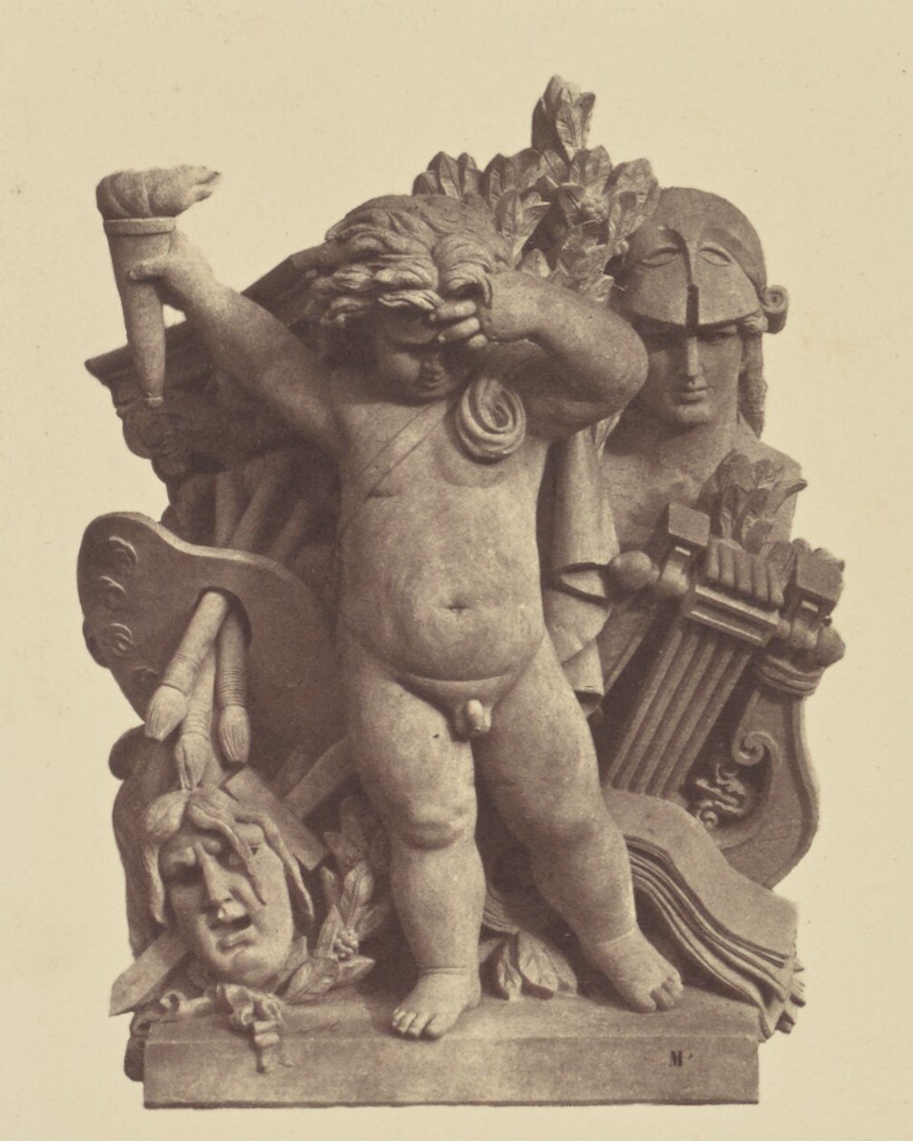 ["Les Beaux-arts", skulptur af Nicolas Guillemin, udsmykning af Louvre, Paris]. af Édouard Baldus