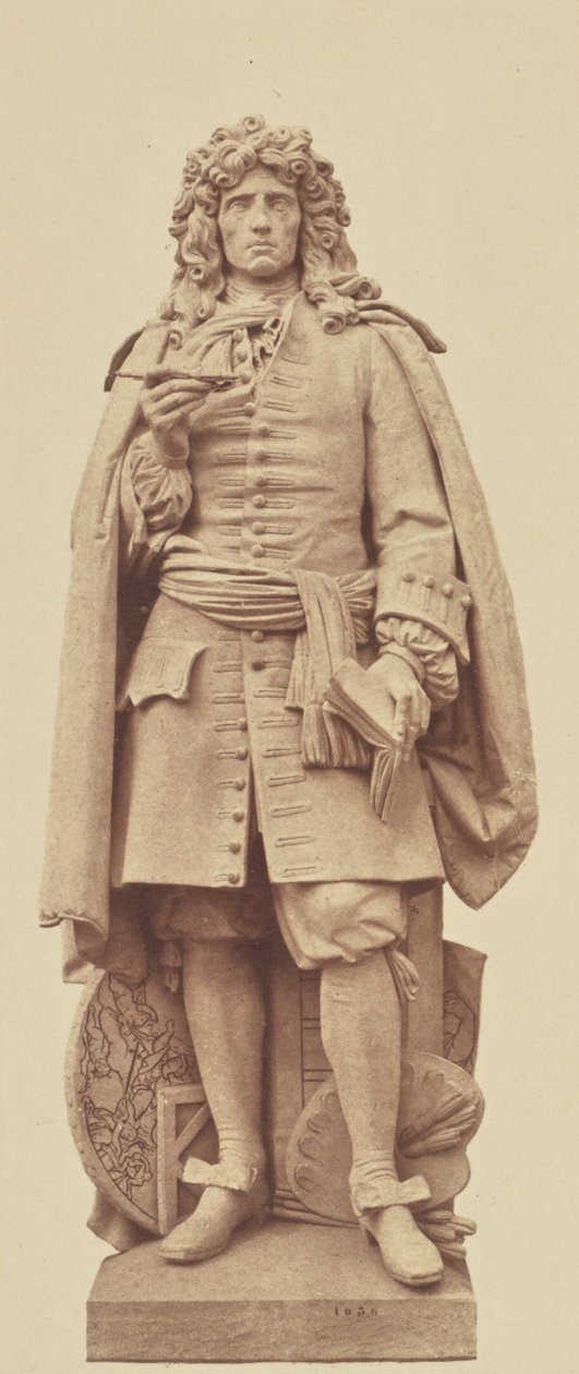 ["Mignard", statue af Jean Baptiste Joseph de Bay, udsmykning af Louvre, Paris]. af Édouard Baldus