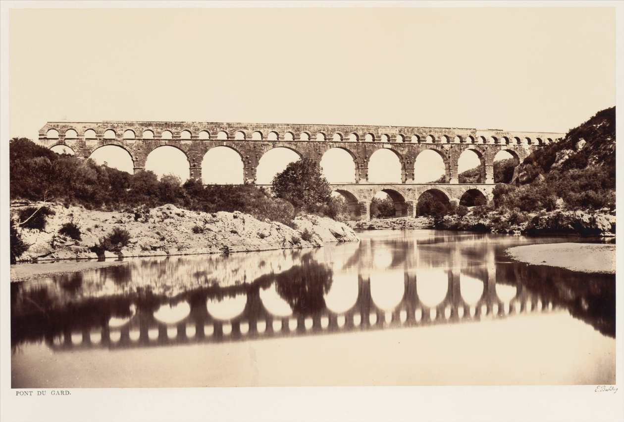 Pont du Gard af Édouard Baldus