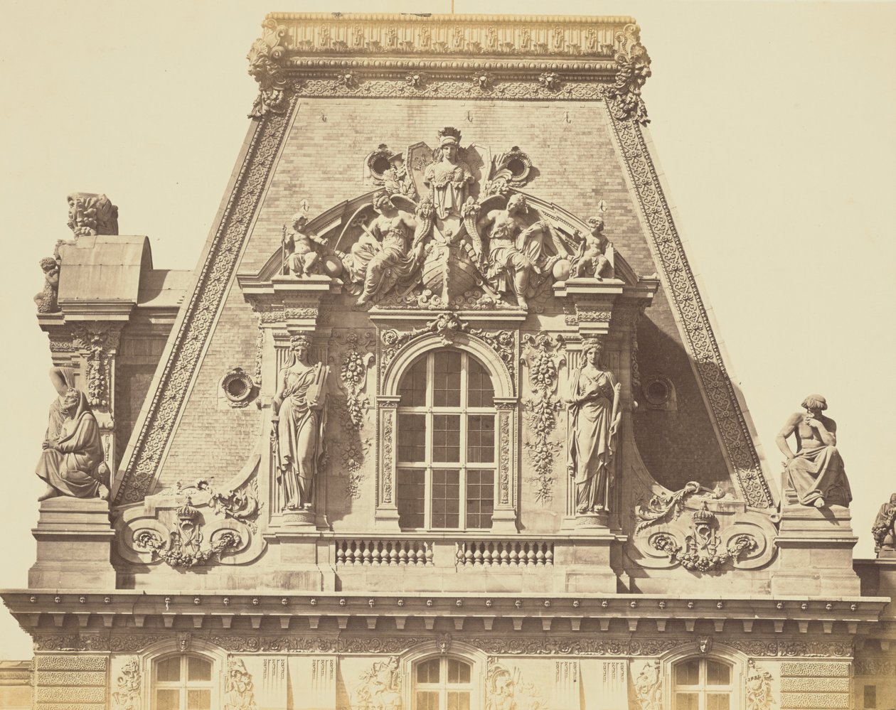 [Taget på Pavillon Turgot, Louvre, Paris] af Édouard Baldus