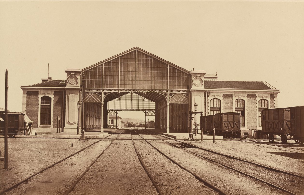 Toulon, Gare Toulon, Togstation, 1861 eller senere. af Édouard Baldus