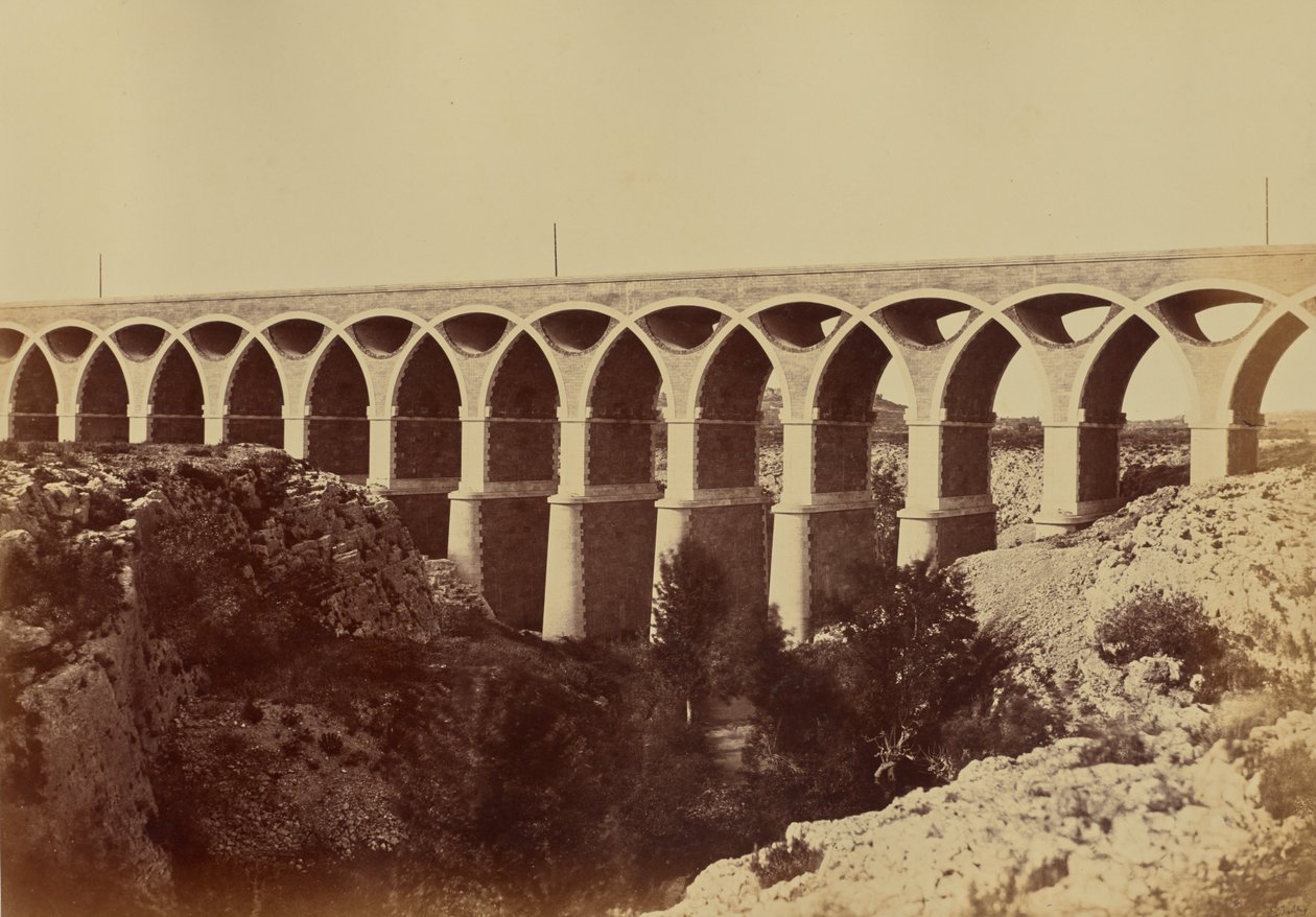 Viadukten i Saint-Chamas af Édouard Baldus