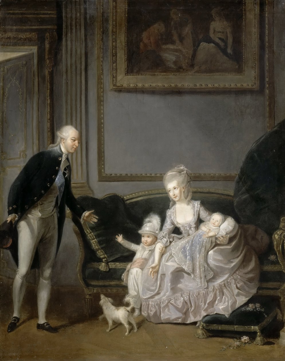 Familien til Louis Philippe Joseph dOrléans 1747-1793 på Palais-Royal, 1776 af Edouard Cibot