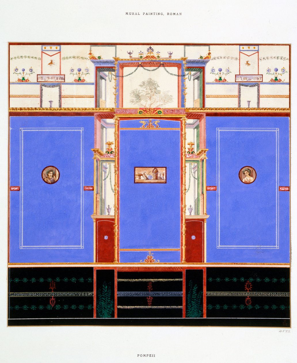 Vægdekoration, Dioscuriernes hus, Pompeii af Edouard Clerievanse