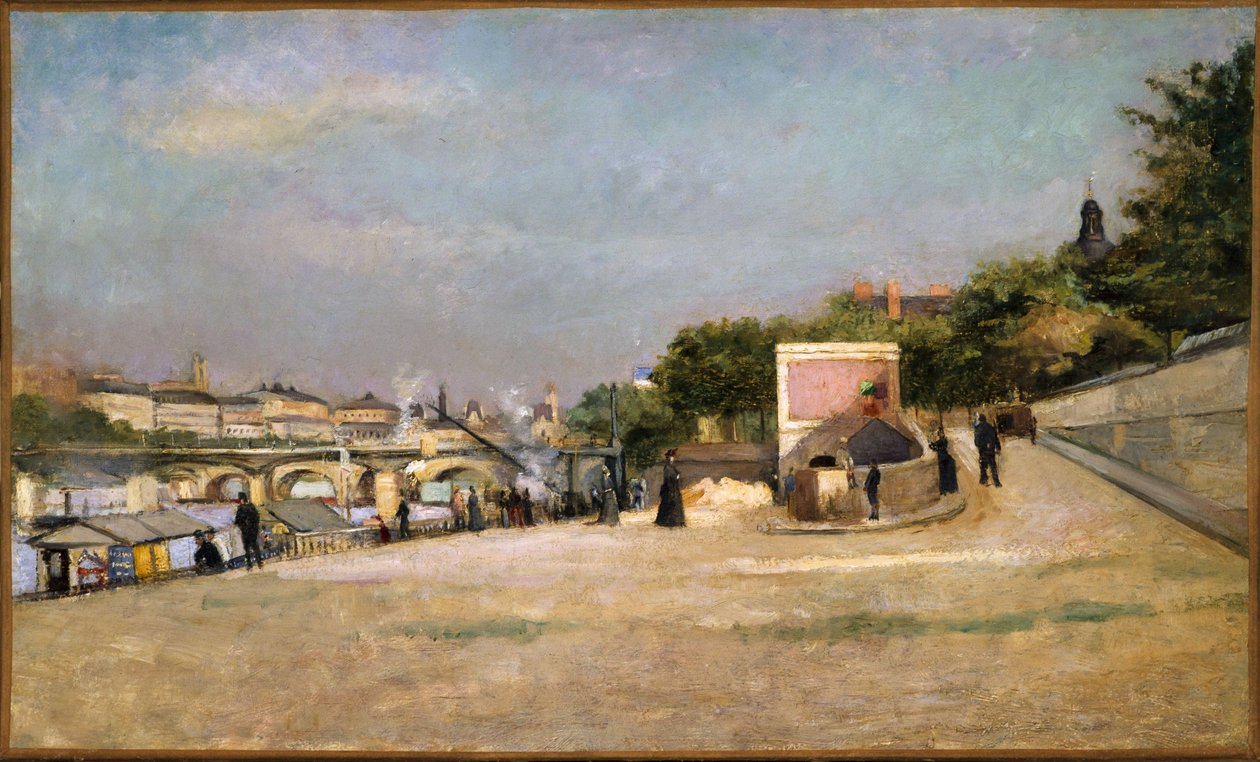 Pont des Arts og Pont-Neuf, set fra bredden af Pont des Saints-Pères, ca. 1880 (olie på lærred) af Edouard Cremieux