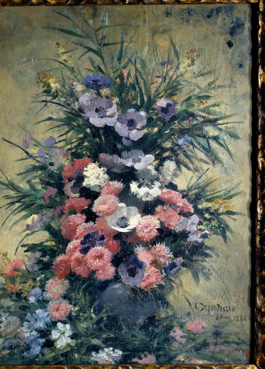 Buket af anemoner Maleri af Edouard Debat Ponsan (1847-1913). 1888. Rundvisninger, Museum for Skønne Kunster af Edouard Debat Ponsan