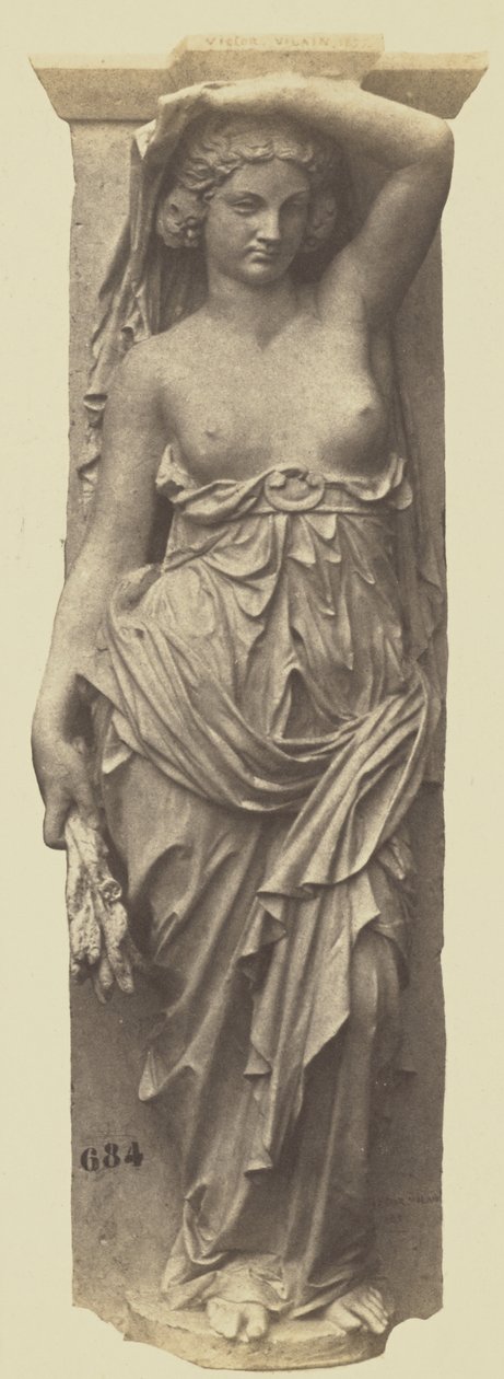Karyatide af Victor Vilain, Udsmykning af Louvre, Paris af Edouard Denis Baldus