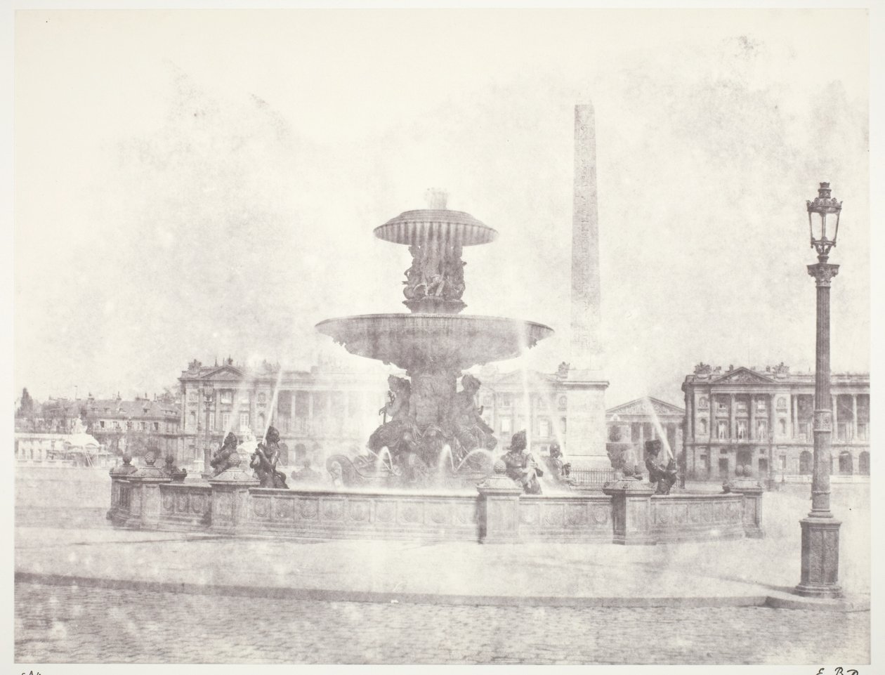 Springvand, Place de la Concorde, Paris af Edouard Denis Baldus