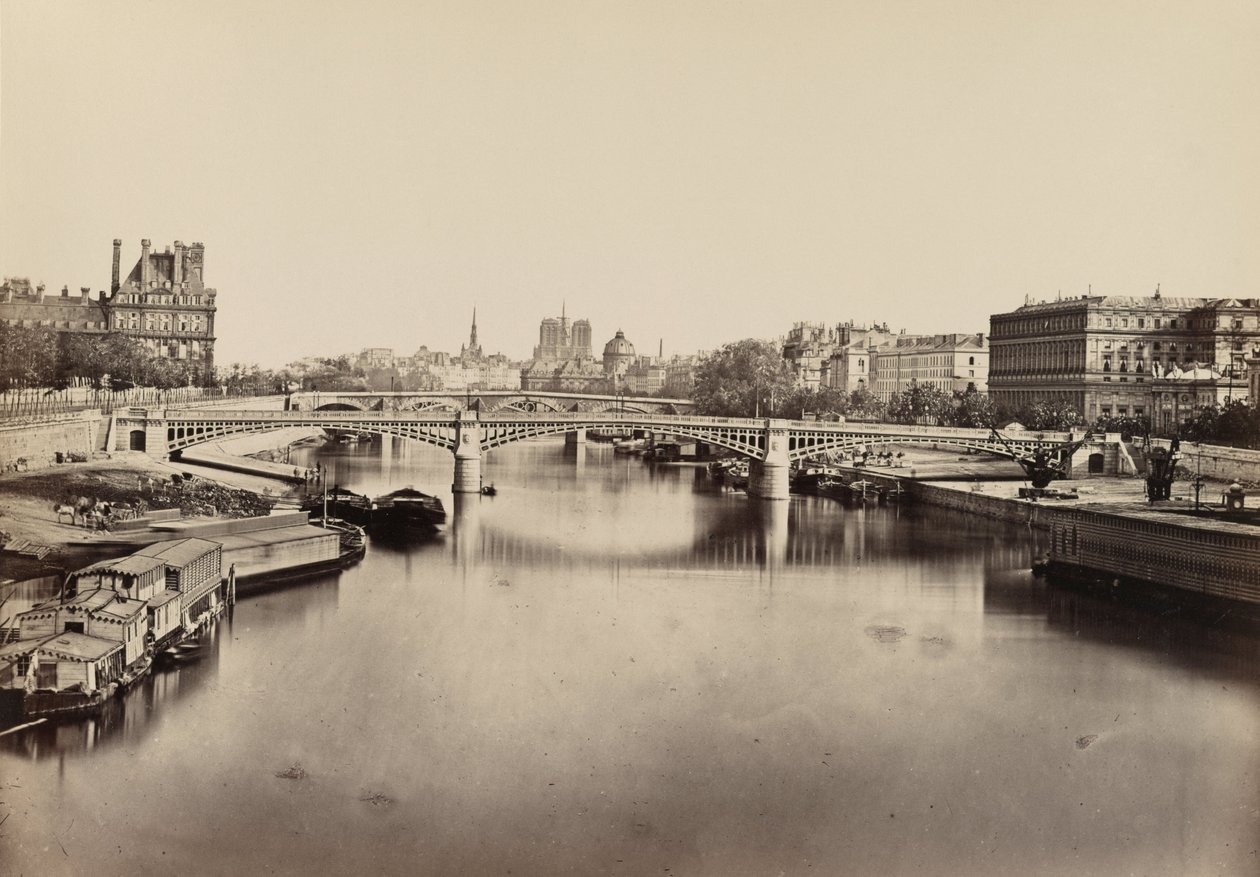 Solferino-broen, Paris, ca. 1860 (foto) af Edouard Denis Baldus