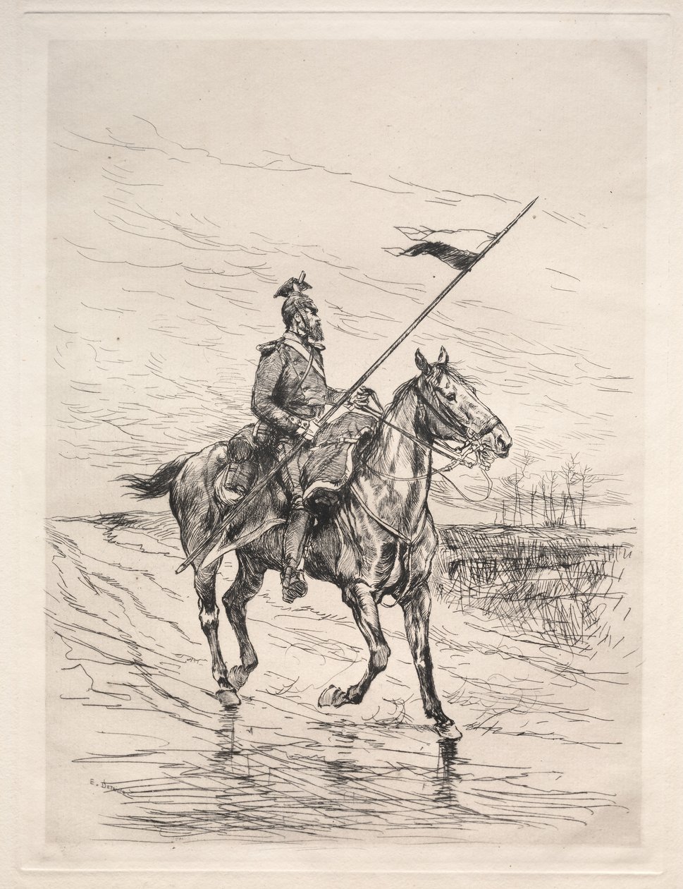En Uhlan. af Jean Baptiste Edouard Detaille