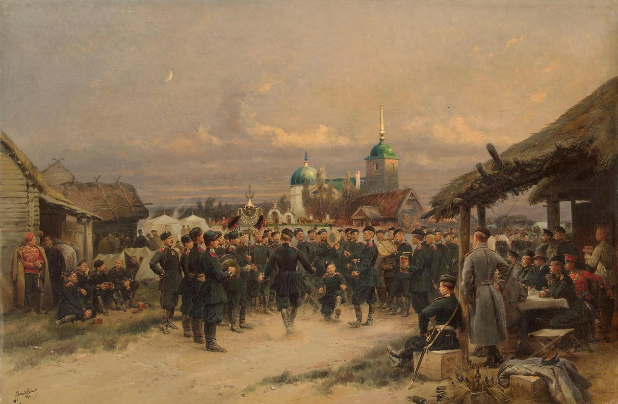 Singers of the Life-Guards 4. The Imperial Familys Rifle Battalion ved Tsarskoye Selo, 1889 af Jean Baptiste Edouard Detaille