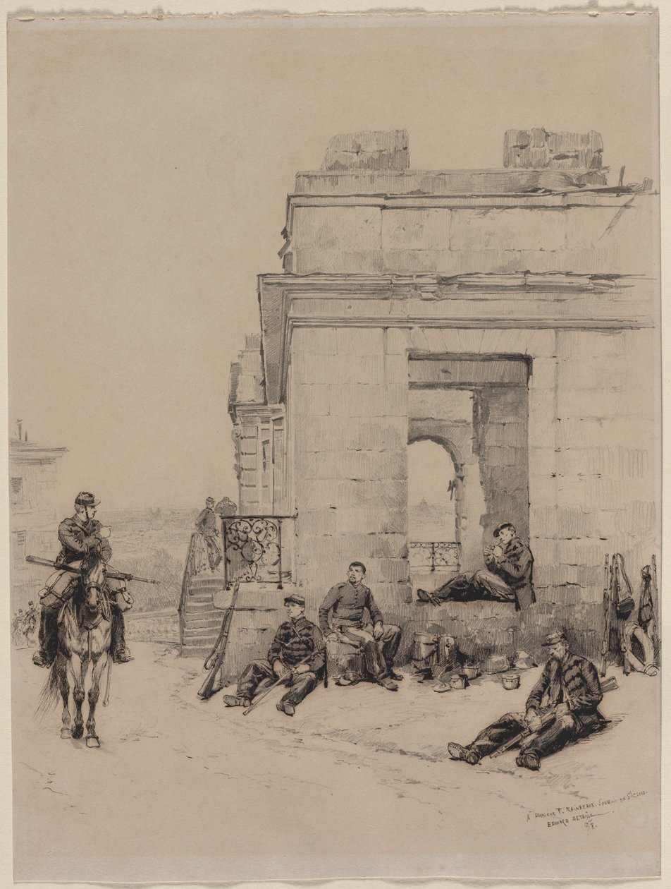 Soldater hviler (recto) af Edouard Detaille