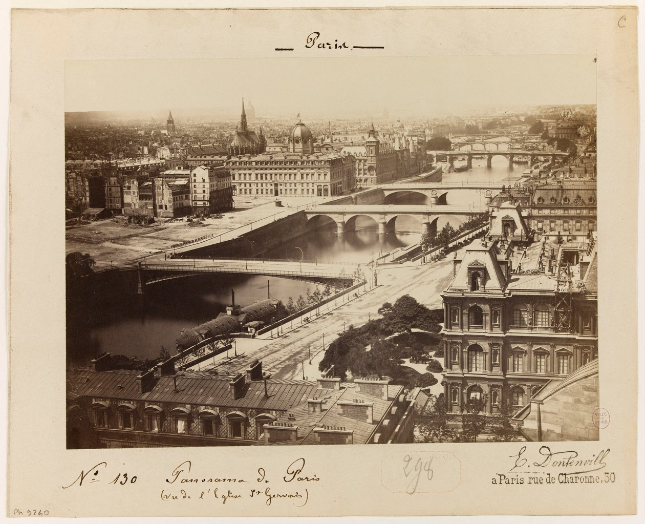 Udsigt over Paris, ca. 1865-1900 (foto) af Edouard Dontenville