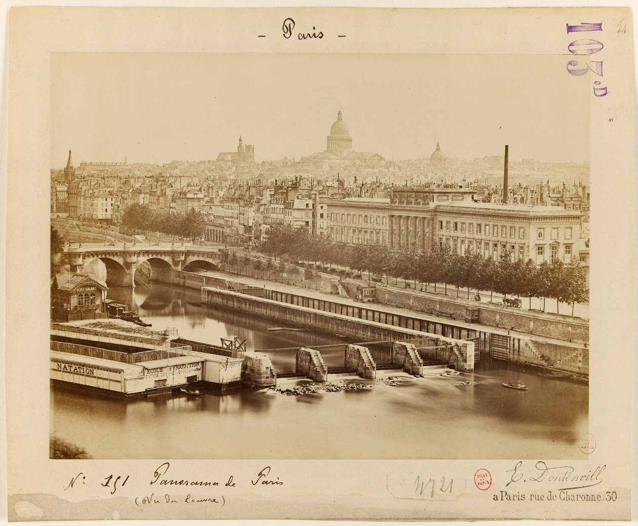 Udsigt over Louvre, Paris, ca. 1865-1900 (foto) af Edouard Dontenville