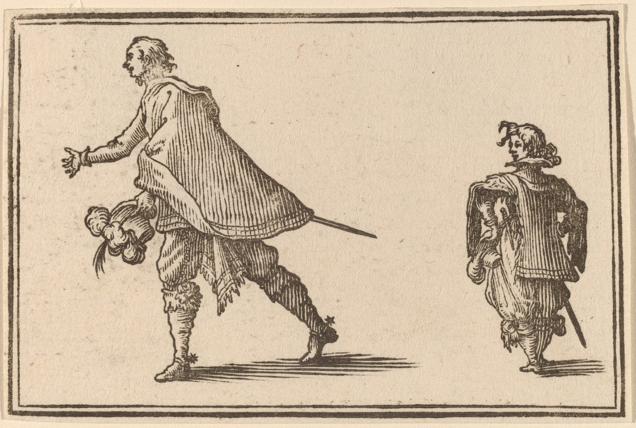 Gentleman og hans side af Edouard Eckman after Jacques Callot