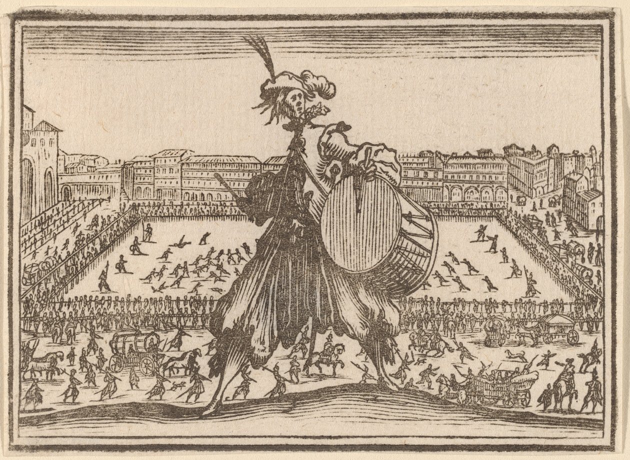 Piazza Santa Croce, Firenze af Edouard Eckman after Jacques Callot
