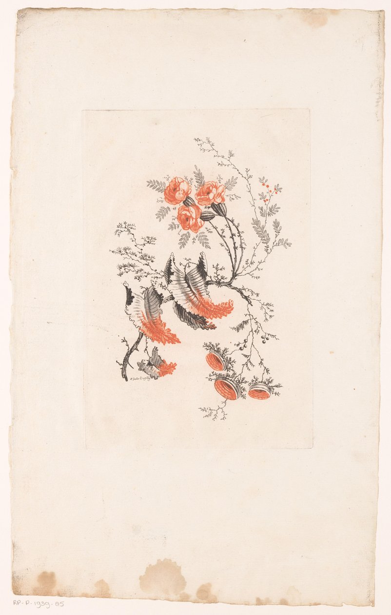 Forskellige fantasieblomster Ideale blomster (serietitel) af Edouard Gautier Dagoty
