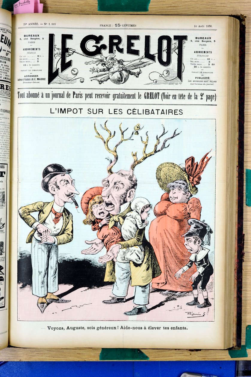 Omslag til "" Le Grelot"", nummer 1009, Satirisk i farver af Edouard Guillaumin Pepin