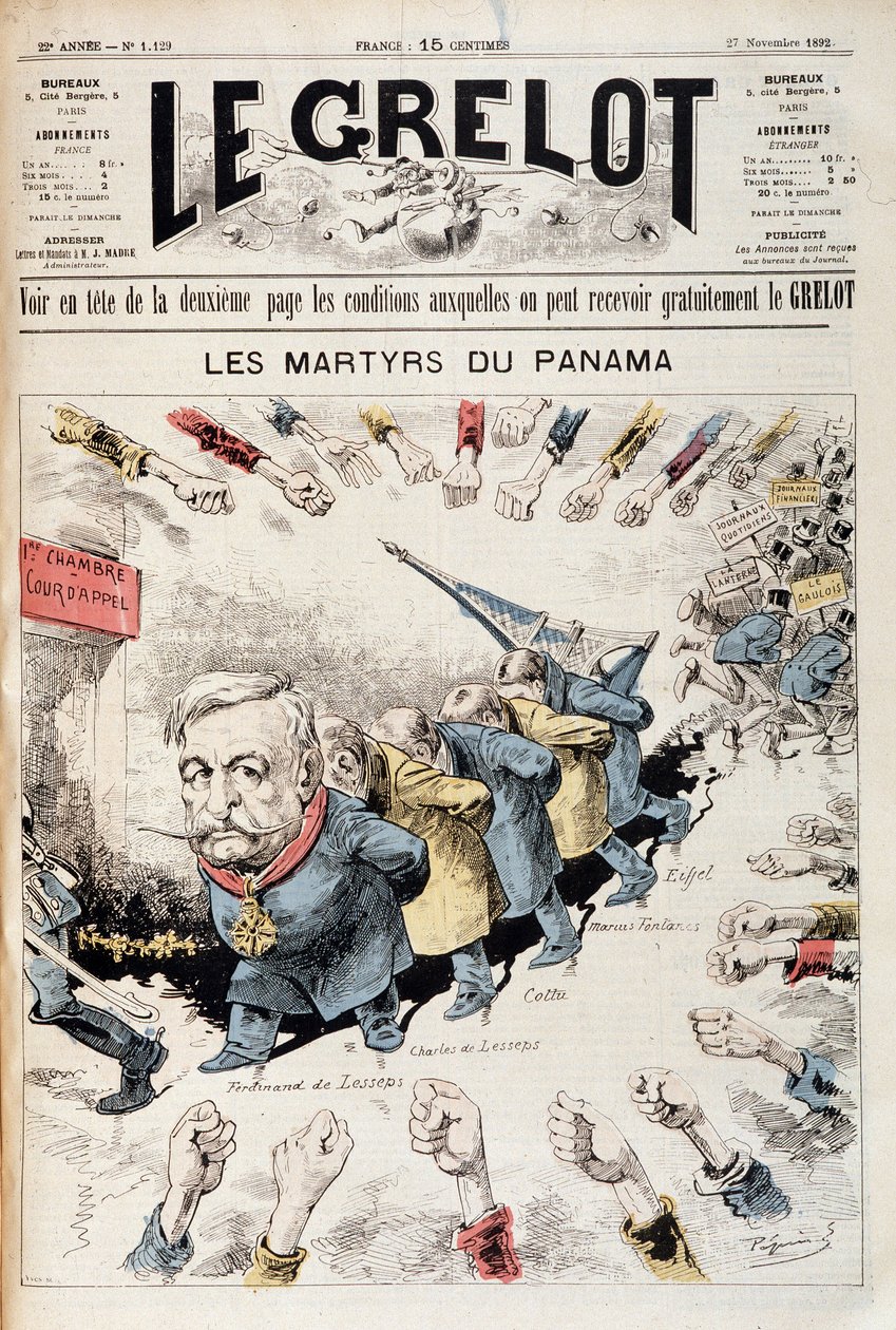 The Martyrs of Panama af Pépin - Couv. ""The Grelot""" af 27. nov af Edouard Guillaumin Pepin