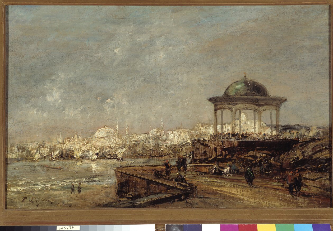 Kiosk i Stamboul i Istanbul (Konstantinopel) i Tyrkiet Maleri af Edouard Jacques Dufeu (1840-1900) Obligatorisk omtale: Collection fondation regards de Provence, Marseille af Edouard Jacques Dufeu