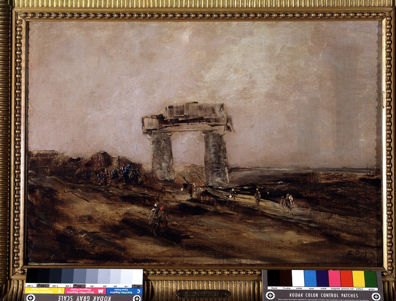 Ruiner af et tempel i ørkenen af Edouard Jacques Dufeu