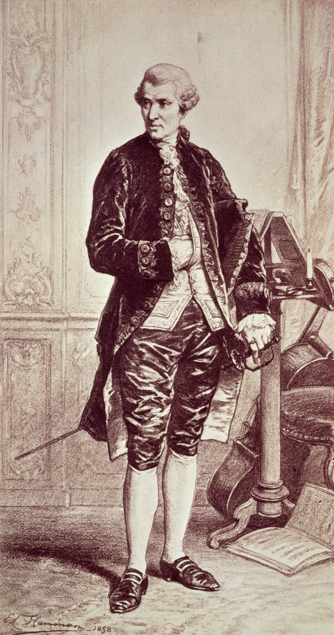Joseph Hadyn (1732-1809) 1858 (gravering) af Edouard Jean Conrad Hamman