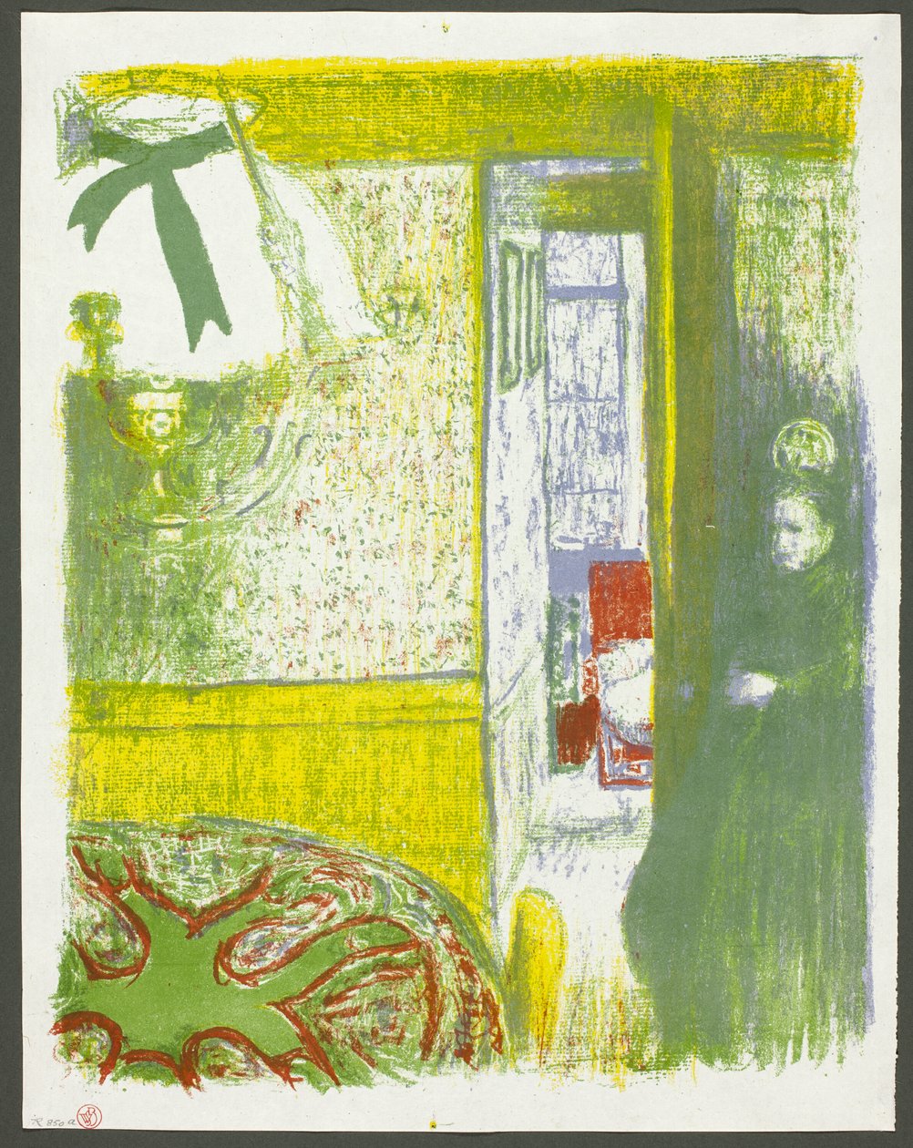 Interiør med hængelampe, plade fire fra Landskaber og interiører af Édouard Jean Vuillard