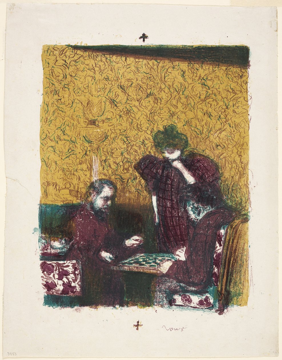 Spillet med dam af Édouard Jean Vuillard