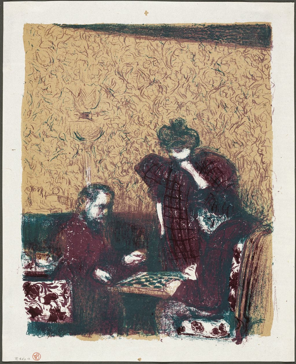 The Game of Checkers, planche 1 fra Landscapes and Interiors af Édouard Jean Vuillard